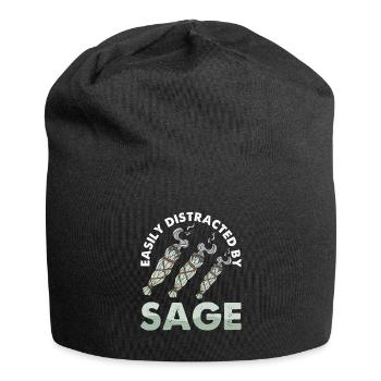 Smudge Sage Feather Spirituelle Smudging - Jersey-Beanie - Schwarz - Vorne