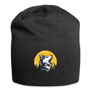 Husky de Sibérie hurlant - Bonnet en jersey - noir - Devant