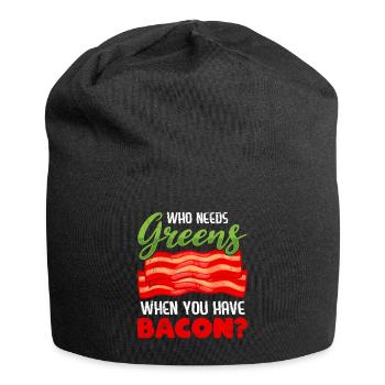 Drôle de mangeur de viande qui a besoin de légumes verts Avoir du bacon - Bonnet en jersey - noir - Devant