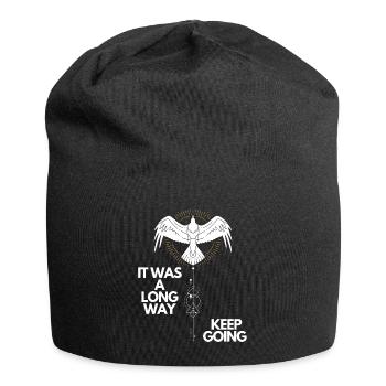 Keep going Nordisches Motivations Design - Jersey-Beanie - Schwarz - Vorne