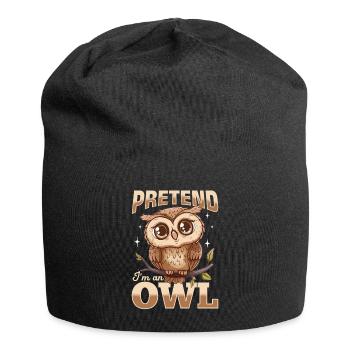 Funny Owl Nocturnal Bird Animal Pretend I'm A Owl - Jersey-Beanie - Schwarz - Vorne