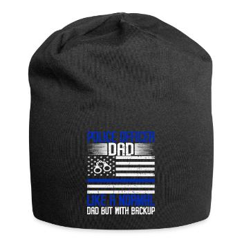 Agent de police, ligne bleue, application de la loi - Bonnet en jersey - noir - Devant