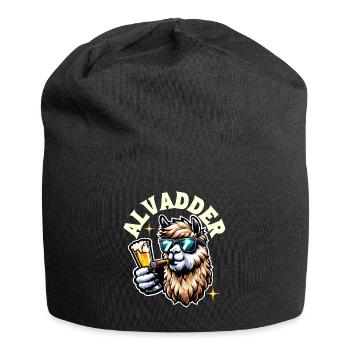 Alvadder Alpaka Papa Vater Vatertag - Jersey-Beanie - Schwarz - Vorne