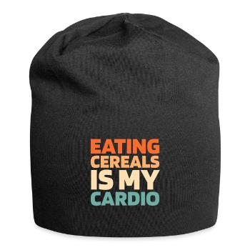 Breakfast Cereal Funny Cardio Quote - Jersey Beanie - black - Front