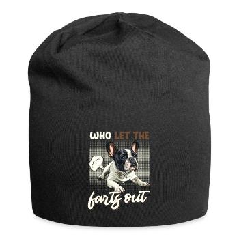 Bouledogue français QUI A LAISSÉ SORTIR LES PETS - Bonnet en jersey - noir - Devant