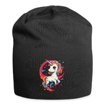 Amoureux de la licorne Couleurs vives Fantaisie - Bonnet en jersey - noir - Devant