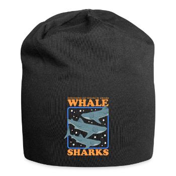 Walhai Walfischhai Walhaie Geschenk - Jersey-Beanie - Schwarz - Vorne