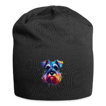 Colorful Splash Art Giant Schnauzer Schnauzers - Jersey Beanie - black - Front