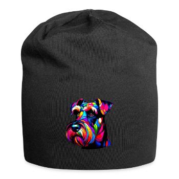 Colorful Pop Art Giant Schnauzer Schnauzers - Jersey Beanie - black - Front