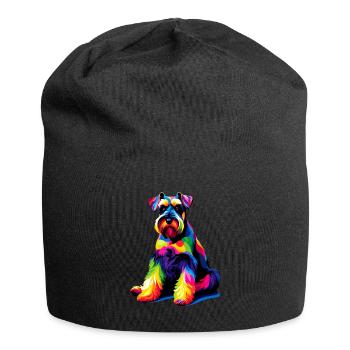 Colorful Pop Art Giant Schnauzer Schnauzers - Jersey Beanie - black - Front
