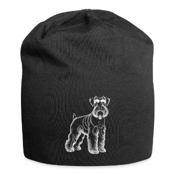 Line Art Giant Schnauzer Schnauzers - Jersey Beanie - black - Front