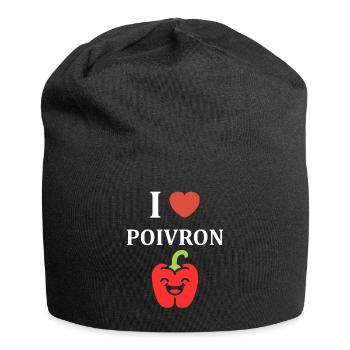 Humour poivron - Bonnet en jersey - noir - Devant