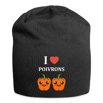 Humour poivron - Bonnet en jersey - noir - Devant