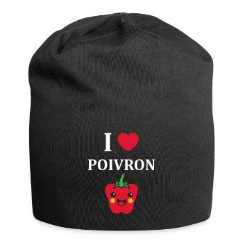 Humour poivron - Bonnet en jersey - noir - Devant