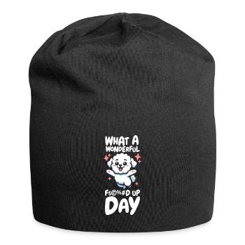 Bichon Frize Funny Fucked Up Day - Jersey Beanie - black - Front