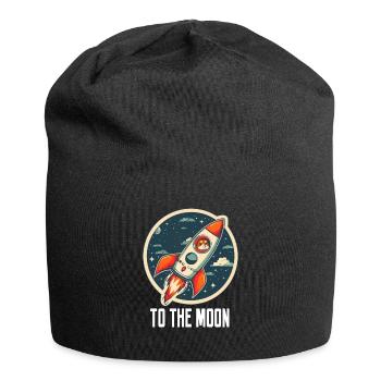 To The Moon Shiba Inu Rocket Crypto Currency - Jersey Beanie - black - Front