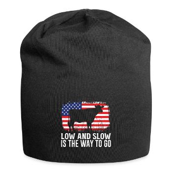 Fun BBQ LOW AND SLOW THE WAY TO GO Barbecue - Jersey Beanie - black - Front