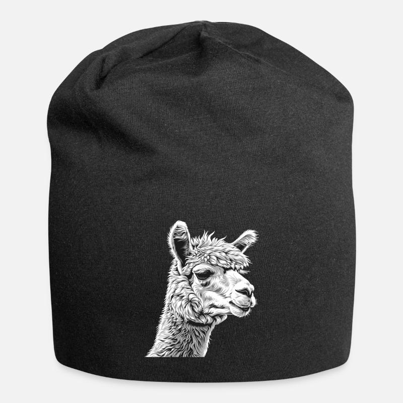 Alpaca Alpacas Alpaca - Jersey Beanie - black