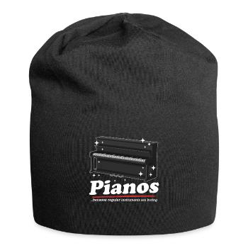 Pianistes avec piano | Cadeau Piano Pianiste - Bonnet en jersey - noir - Devant