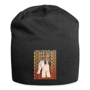 Cadeau de propriétaire de chien lévrier afghan - Bonnet en jersey - noir - Devant