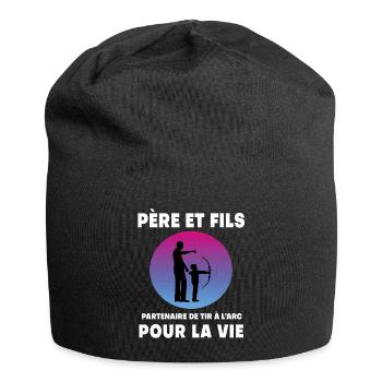 Father and Son Archery Retro Vintage Man Dad - Jersey Beanie - black - Front