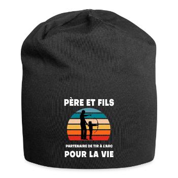 Father and Son Archery Vintage Retro Dad Archer - Jersey Beanie - black - Front