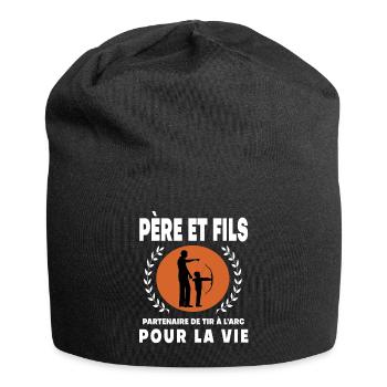 Father Son Archery Vintage Retro Dad Archer - Jersey Beanie - black - Front