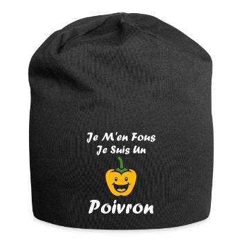 Humour poivron - Bonnet en jersey - noir - Devant