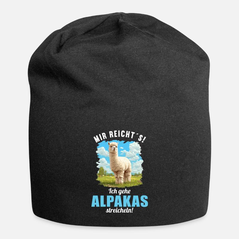 Alpaca Alpakas Alpaka - Jersey-Beanie - Schwarz