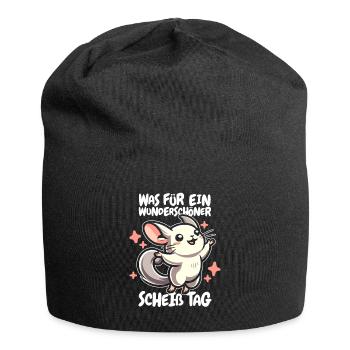 Chinchilla Funny Please Keep Your Mouth Shut - Jersey Beanie - black - Front