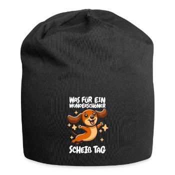Dachshund Dachshund Funny - Jersey Beanie - black - Front
