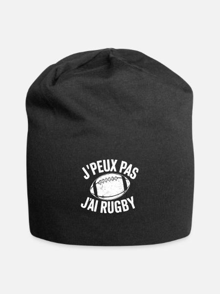 Humour Rugby J'peux Pas J'ai Rugby - Cadeau Drôle - Bonnet en jersey - noir