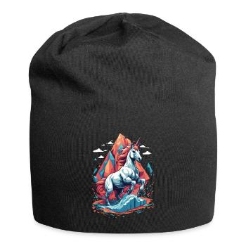 Licornes drôles Licorne aux couleurs vives - Bonnet en jersey - noir - Devant
