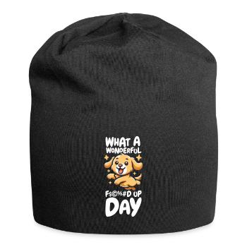 Golden Retriever Drôle de journée de merde - Bonnet en jersey - noir - Devant