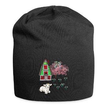 Joyeuses Pâques Agneau Schaff Pâques Nature Printemps - Bonnet en jersey - noir - Devant