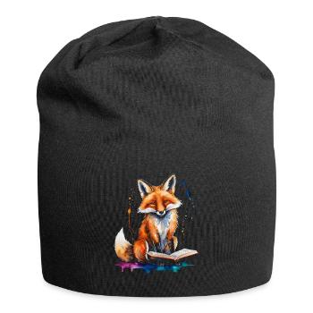 Livre de lecture renard imprimé de conception animale colorée - Bonnet en jersey - noir - Devant