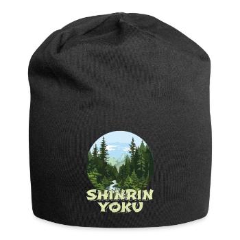 Shinrin Yoku Japanese Art Nature Forest - Jersey-Beanie - Schwarz - Vorne