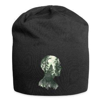 Shinrin Yoku Japanese Art Nature Forest - Jersey-Beanie - Schwarz - Vorne