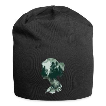 Shinrin Yoku Japanese Art Nature Forest - Jersey-Beanie - Schwarz - Vorne