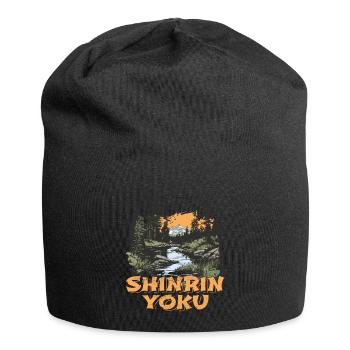 Shinrin Yoku Japanese Art Nature Forest - Jersey-Beanie - Schwarz - Vorne