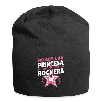 Ich bin keine Prinzessin, ich bin ein Rocker - Jersey-Beanie - Schwarz - Vorne