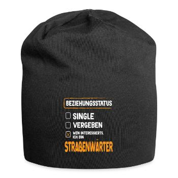 Straßenwärter Beziehungsstatus Straßenwärter - Jersey-Beanie - Schwarz - Vorne