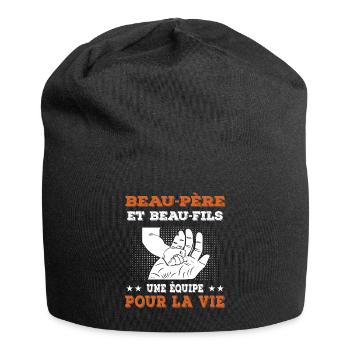 beau-père et beau-fils fête des pères main - Bonnet en jersey - noir - Devant