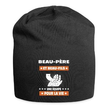 beau-père et beau-fils papa homme main - Bonnet en jersey - noir - Devant