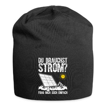 PV Anlage Ökostrom Photovoltaikanlage Solar Panel - Jersey-Beanie - Schwarz - Vorne
