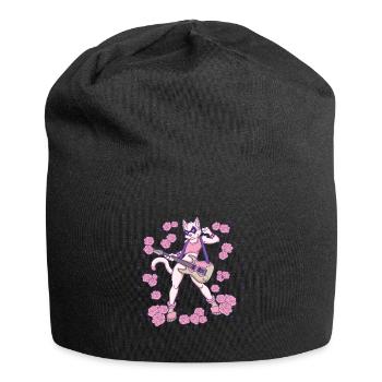 Goth Cat spielt Gitarre Instrumente Rock Metal - Jersey-Beanie - Schwarz - Vorne