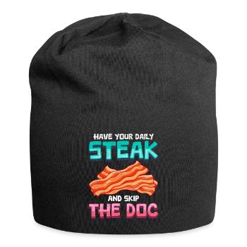 Anti-végétarien Mangez votre steak quotidien Skip the Doc - Bonnet en jersey - noir - Devant