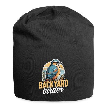 Birdwatching Backyard Birder Birding Ornithologist - Jersey Beanie - black - Front