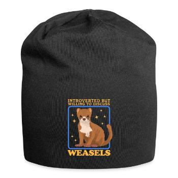 Cadeau de belette de belette naine de souris belette naine - Bonnet en jersey - noir - Devant