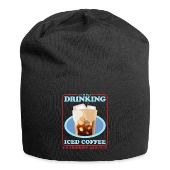 Eiskaffee Kaffeeliebhaber Iced Coffee Geschenk - Jersey-Beanie - Schwarz - Vorne